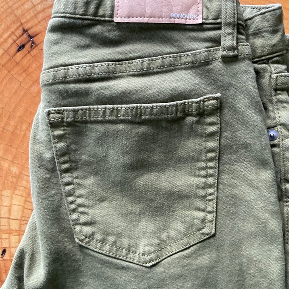 Bonobos 31x 30 5 Pocket Slim Taper Green Denim Mens Jeans - Picture 5 of 12